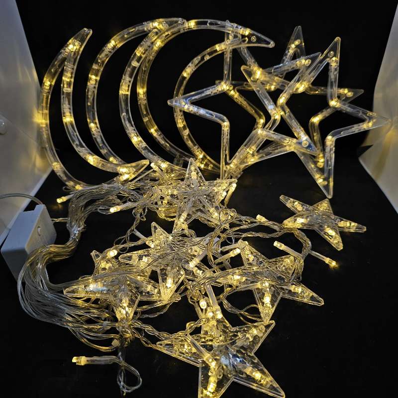 Cortina led con luna y estrellas