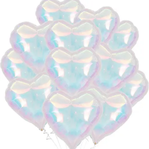 GLOBO METALIZADO CORAZON IRIS 18"