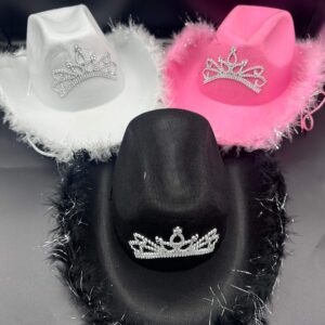 Sombrero Cowboy con borde de plumas