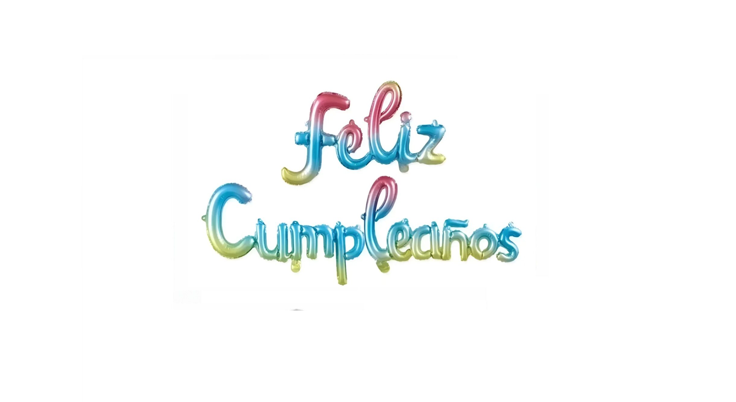 GLOBO METALIZADO SET FELIZ CUMPLEAÑOS CURSIVA