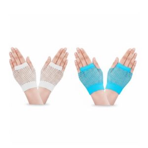 Guantes red corto celeste - blanco