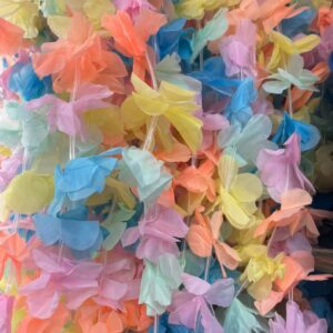 Collar hawaiano tela pastel x1u