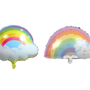 Globo grande arcoiris con nubes