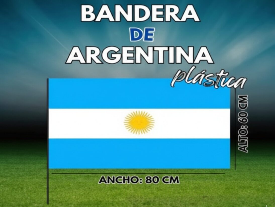Bandera de argentina plástica 80 x 60 cm