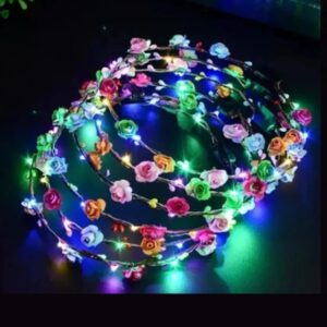 Corona con flores LED