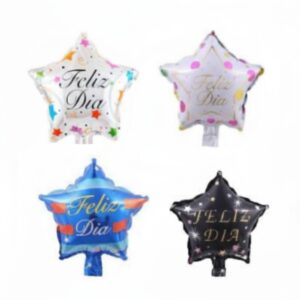 Globo metalizado estrella feliz dia 10¨