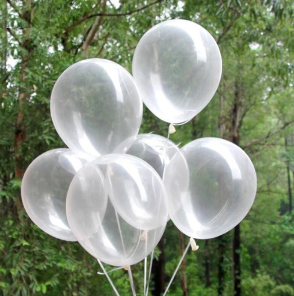 Globo latex 12¨ transparentes pack 10u