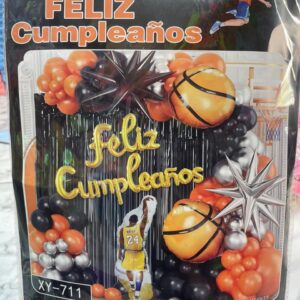 Set decoración kit cumpleaños Basquet Motos