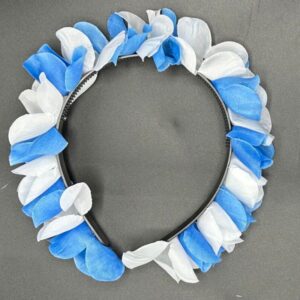 Vincha Flor Celeste y Blanco