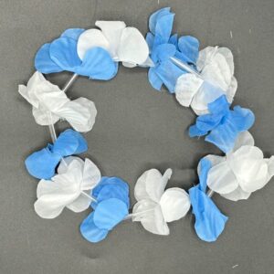 Corona Tiara Hawai Celeste y Blanco x12u