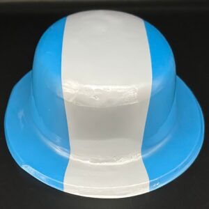 Gorro Bombim Plastico Celeste y Blanco x 12u