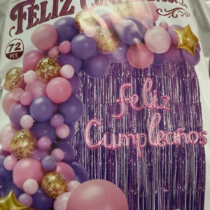 Set de fiesta Feliz Cumpleaños y Arco de globos