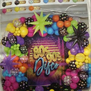 Arco de globos fiesta retro 80
